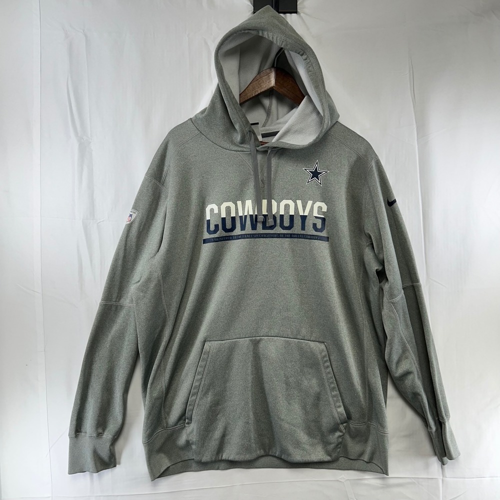 Nike Dallas Cowboys Hoodie Mens XL Gray NFL Therma-FIT Pullover 818723-063